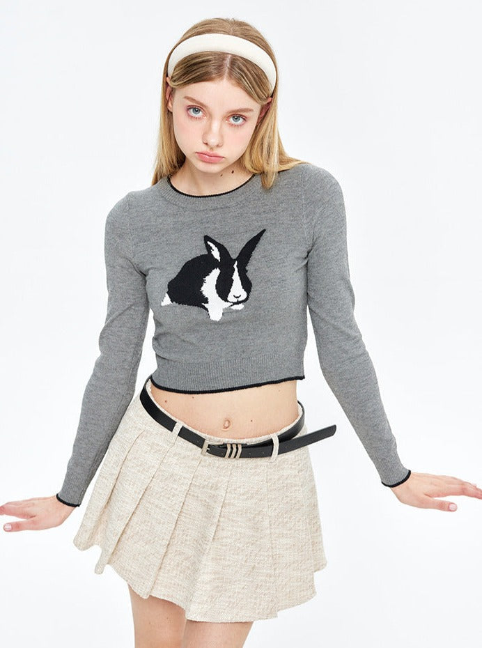 Rabbit Long-Sleeved Top aus Jacquard