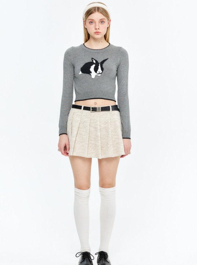 Rabbit Long-Sleeved Top aus Jacquard