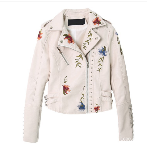 Cassandra | Damen Lässiges Motorrad Jacke | Blumen Druck