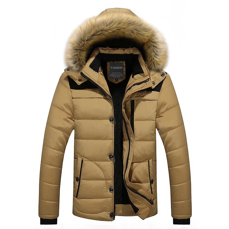 Elmeric - Winterparka mit Fellkragen und Kapuze für Herren