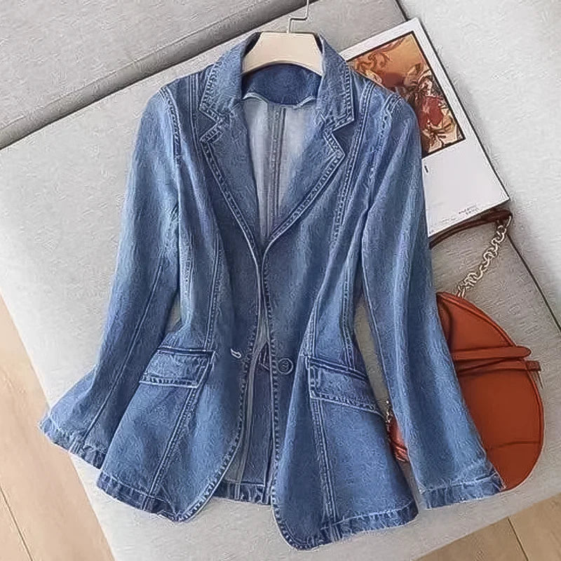 Chic Tailored Blazer aus Denim