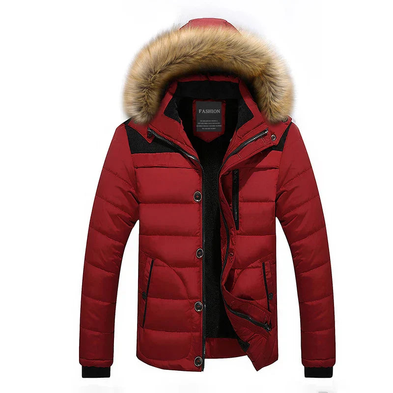 Elmeric - Winterparka mit Fellkragen und Kapuze für Herren