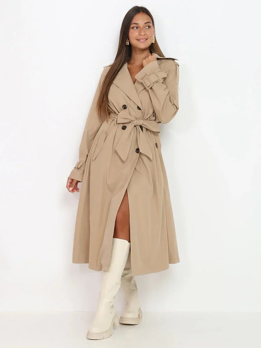 Sharlet - Eleganter langer Trenchcoat für Damen