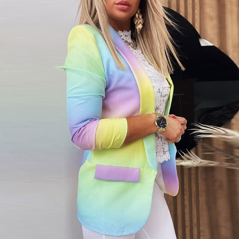 Langärmeliger Tie-Dye-Blazer für Frauen