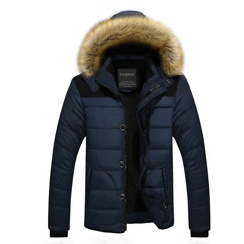 Elmeric - Winterparka mit Fellkragen und Kapuze für Herren