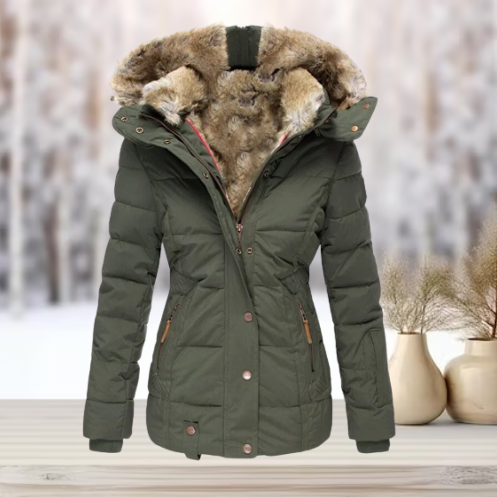 Flauschige Frauen-Winterjacke: Stil & Wärme vereint