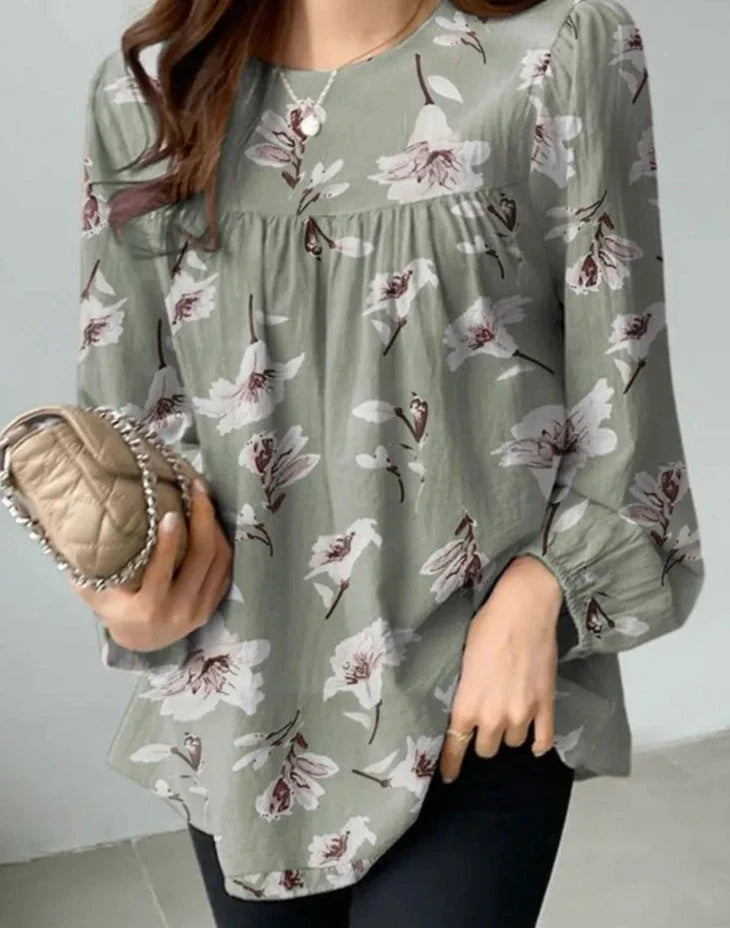 Jasmin - Bedruckte Bluse mit böhmischen Blumenmotiven