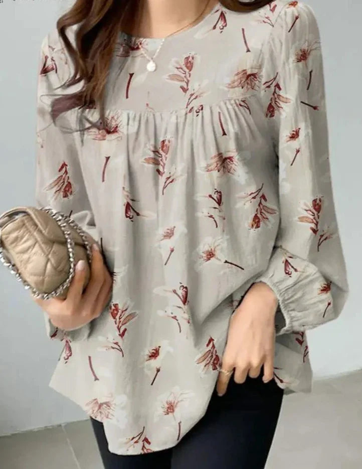 Jasmin - Bedruckte Bluse mit böhmischen Blumenmotiven