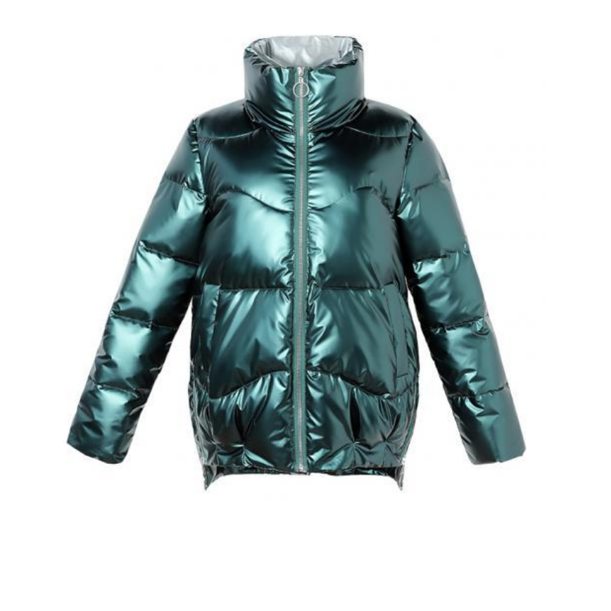 Winter-Steppjacke für Damen in Metallic