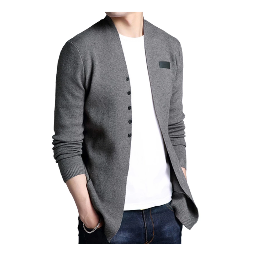 Ein Herren-Sweatshirt, das eine Jacke imitiert