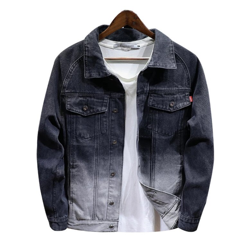 Jeansjacke für Herren mit Ombre-Motiv