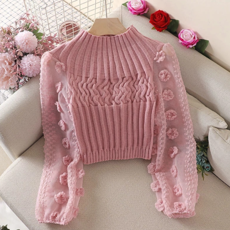 Strickpullover für Damen mit dekorativen Ärmeln