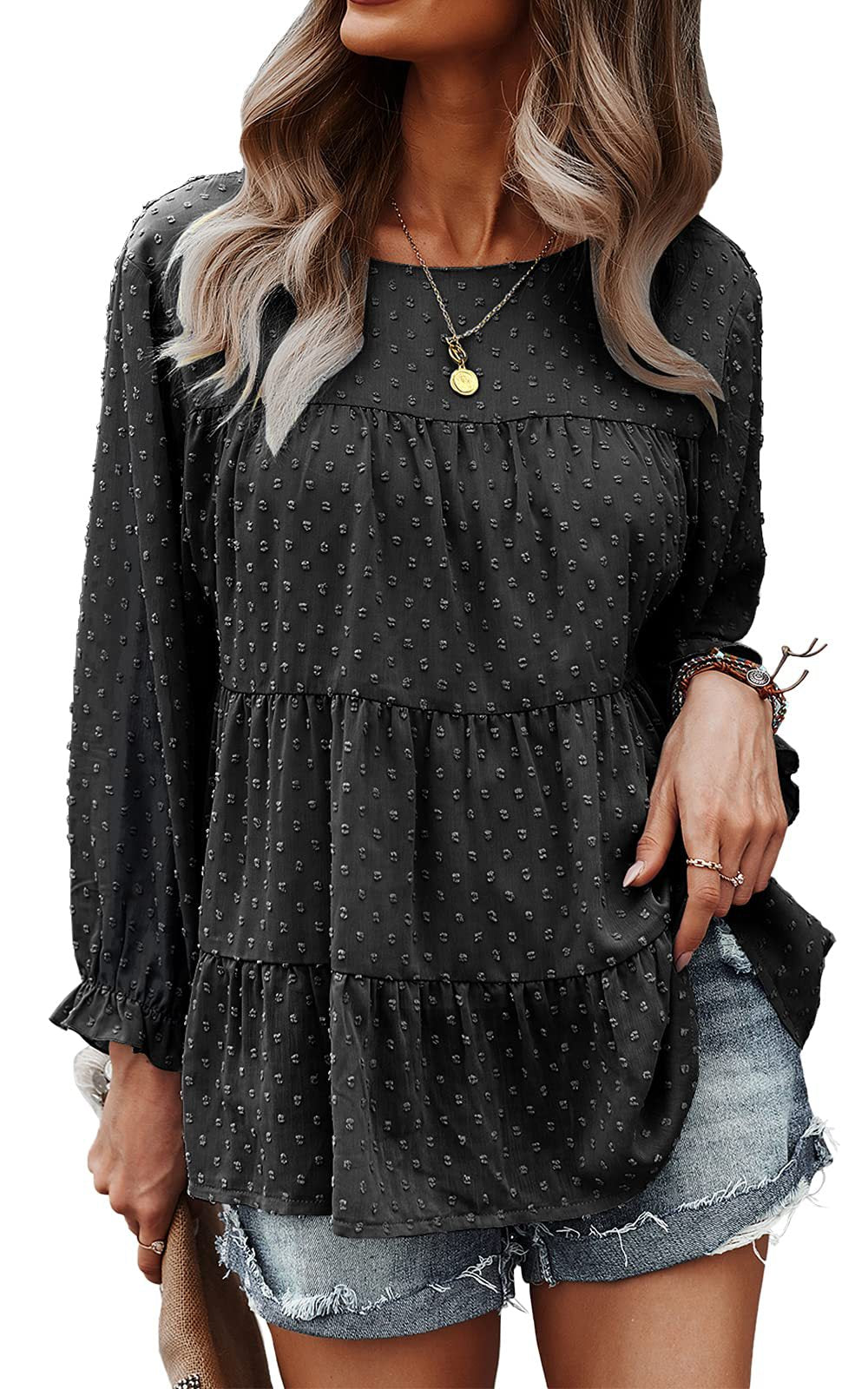 Damen-Boho-Bluse mit Stickereien