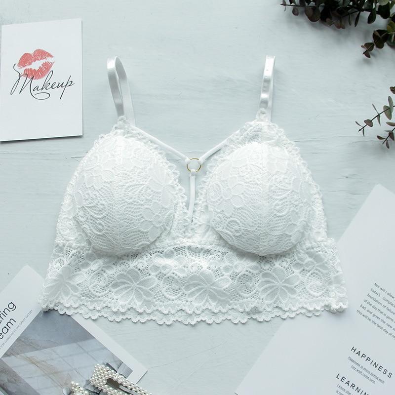 Bralette-BH aus Spitze mit zierstreifen und gepolsterten Cups