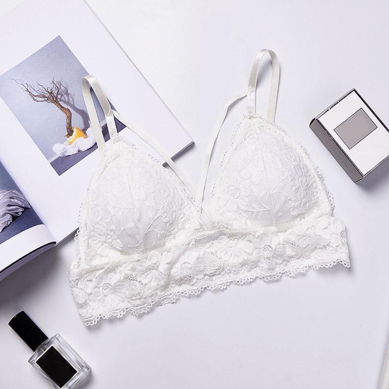 Bralette-BH aus Spitze mit Zierstreifen und abnehmbaren Cups