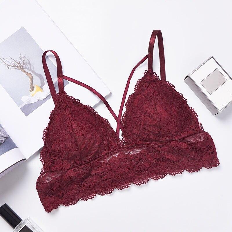 Bralette-BH aus Spitze mit Zierstreifen und abnehmbaren Cups