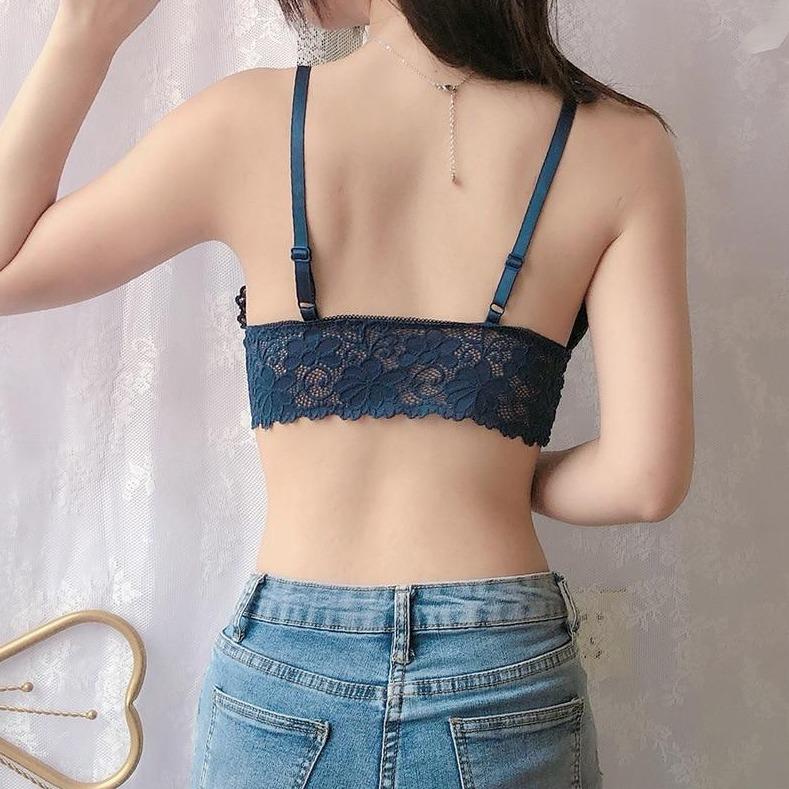 Bralette-BH aus Spitze mit zierstreifen und gepolsterten Cups