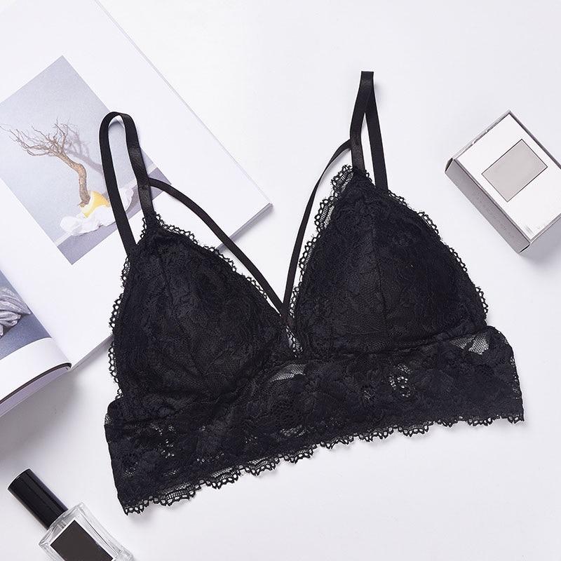 Bralette-BH aus Spitze mit Zierstreifen und abnehmbaren Cups