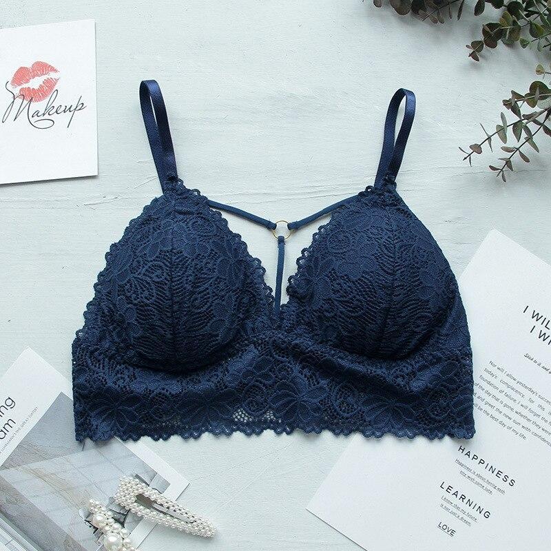 Bralette-BH aus Spitze mit zierstreifen und gepolsterten Cups