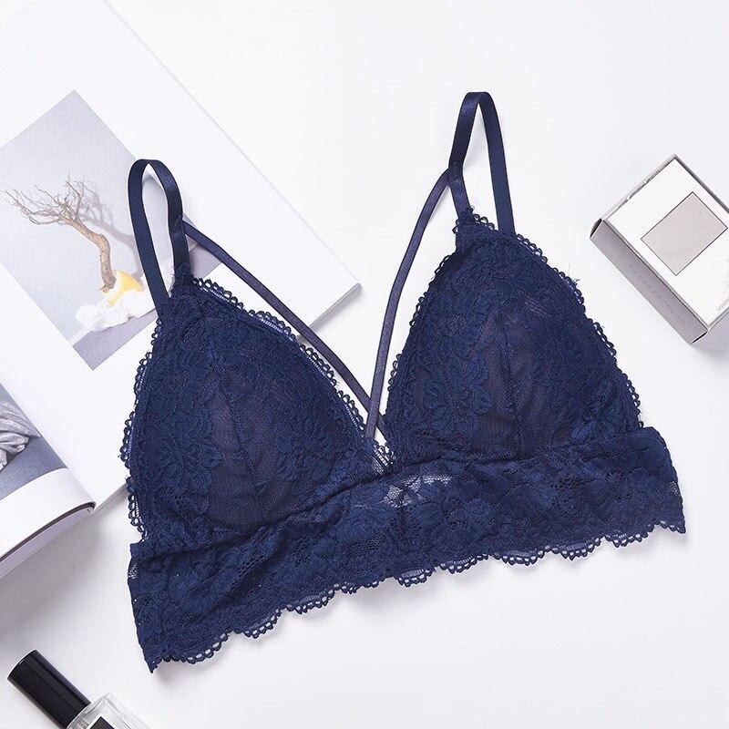 Bralette-BH aus Spitze mit Zierstreifen und abnehmbaren Cups