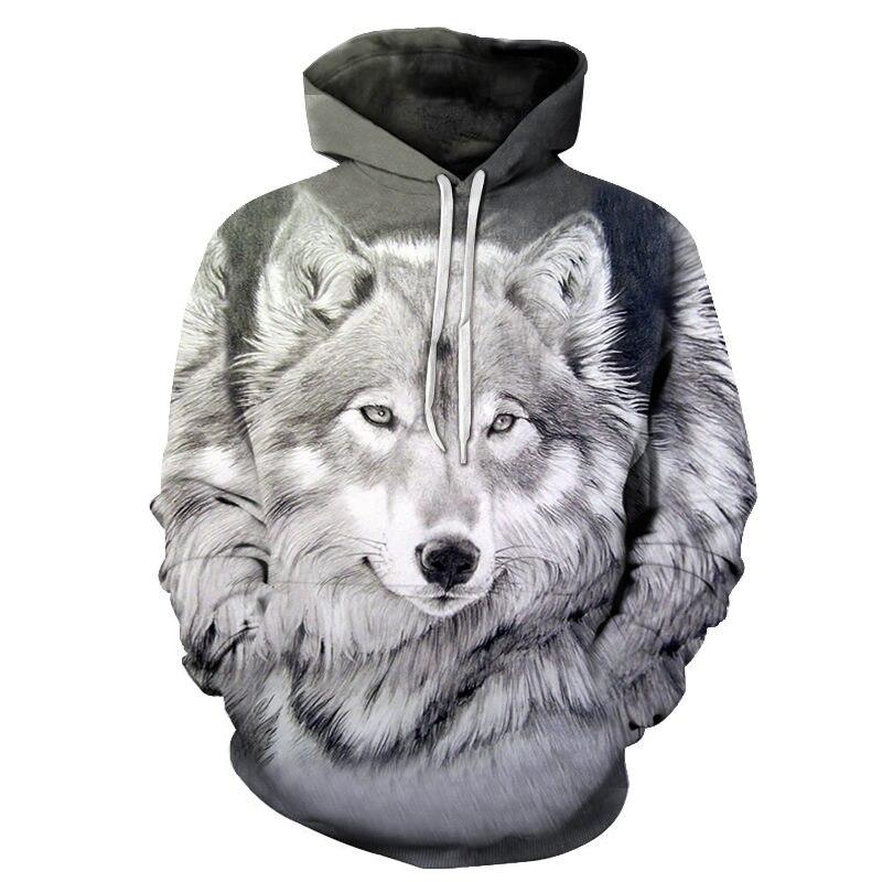 Herren-Hoodie mit Wolfsmotiv