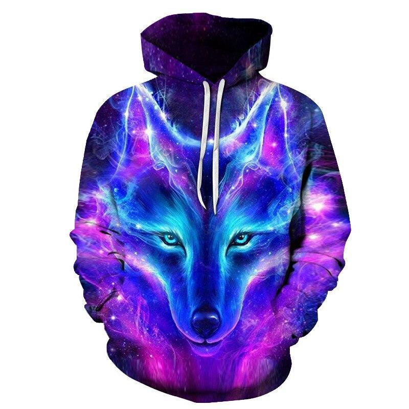 Herren-Hoodie mit Wolfsmotiv