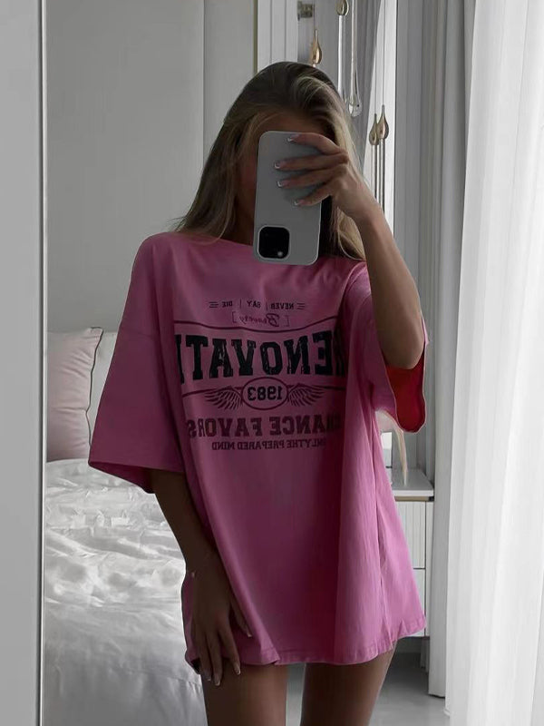 Übergroßes T-Shirt in Rosa für Frauen