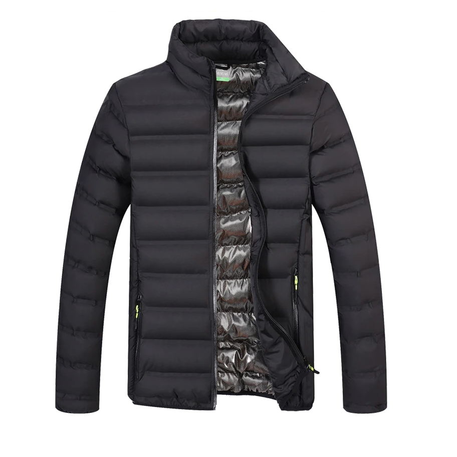 Einfarbige Winterjacke für Herren