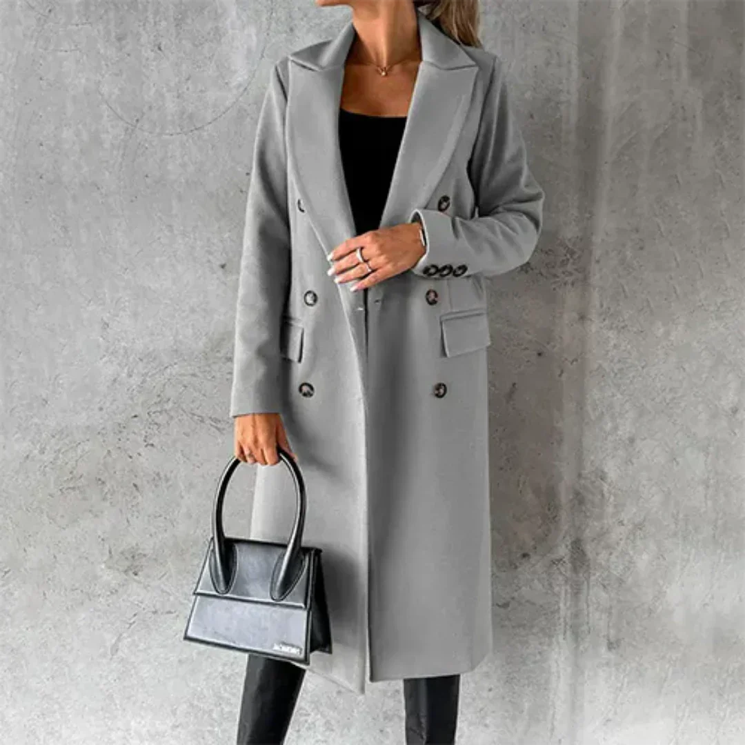 Mikayla | Damen Winter Lang Trench Mantel | Warme