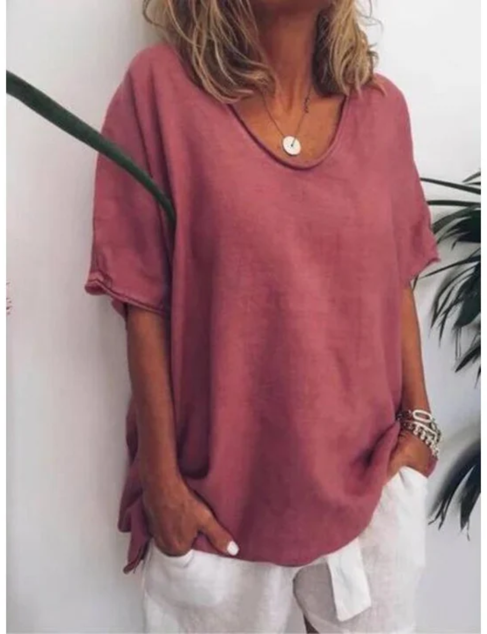 Elske | Damen Oversized T-Shirt | Weiß