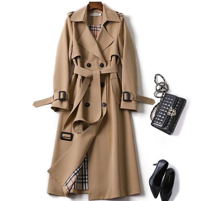 Einfarbiger Trenchcoat für Damen