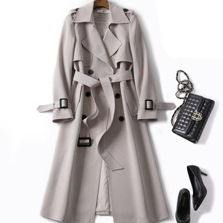 Einfarbiger Trenchcoat für Damen