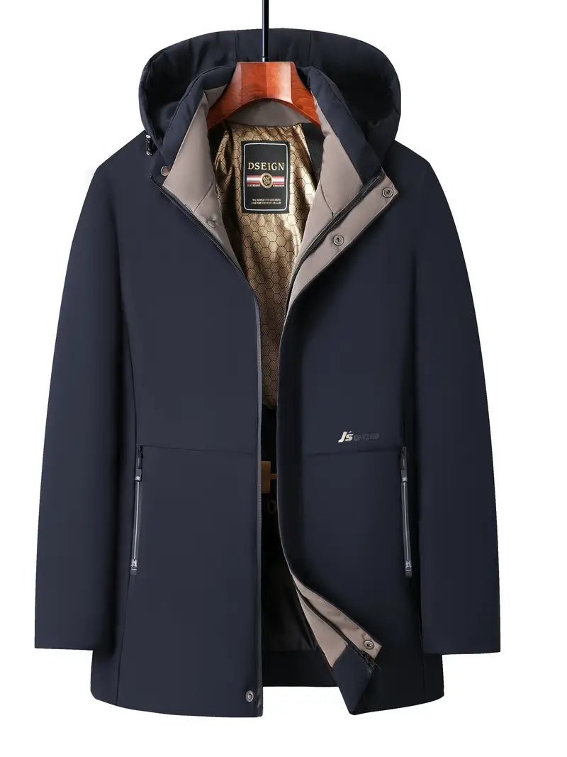 Huub - Herren Steppwinterjacke mit Kapuze - Warme Jacke mit Reißverschluss und Taschen