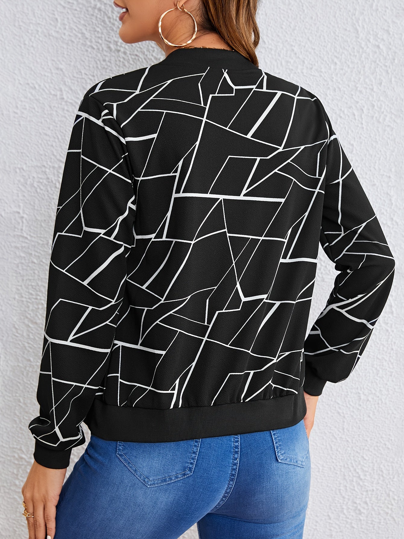 Trendige Jacke mit geometrischem Druck für den Winter