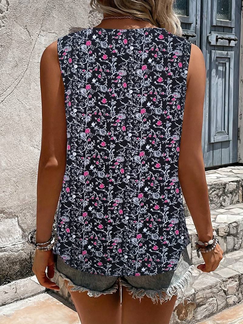 Tanktop mit sommerlichem Blumendruck | Festliche Bluse für Frauen