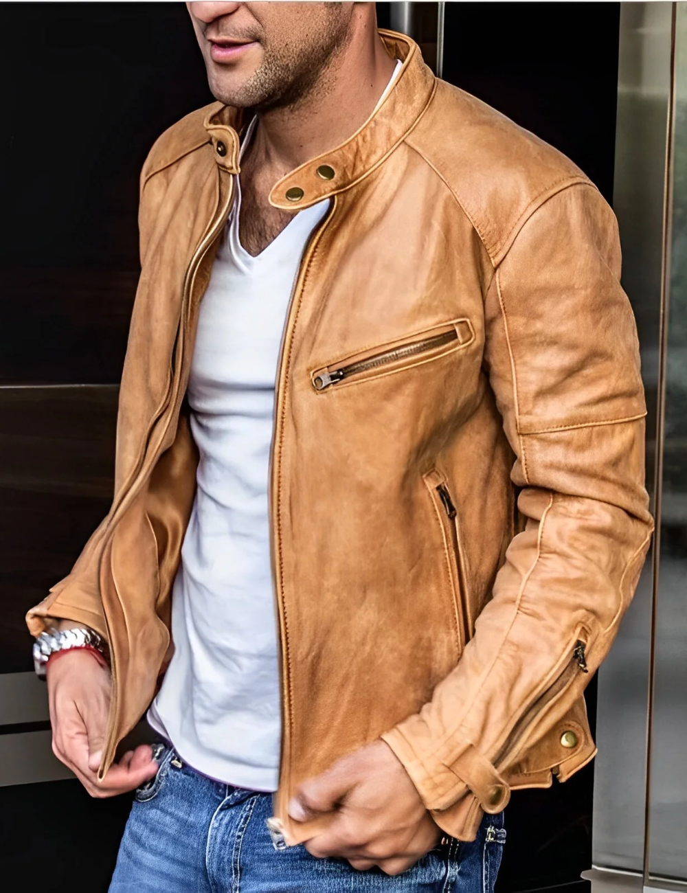 Gero | Herren Vintage Bikerjacke | Kurze Mantel