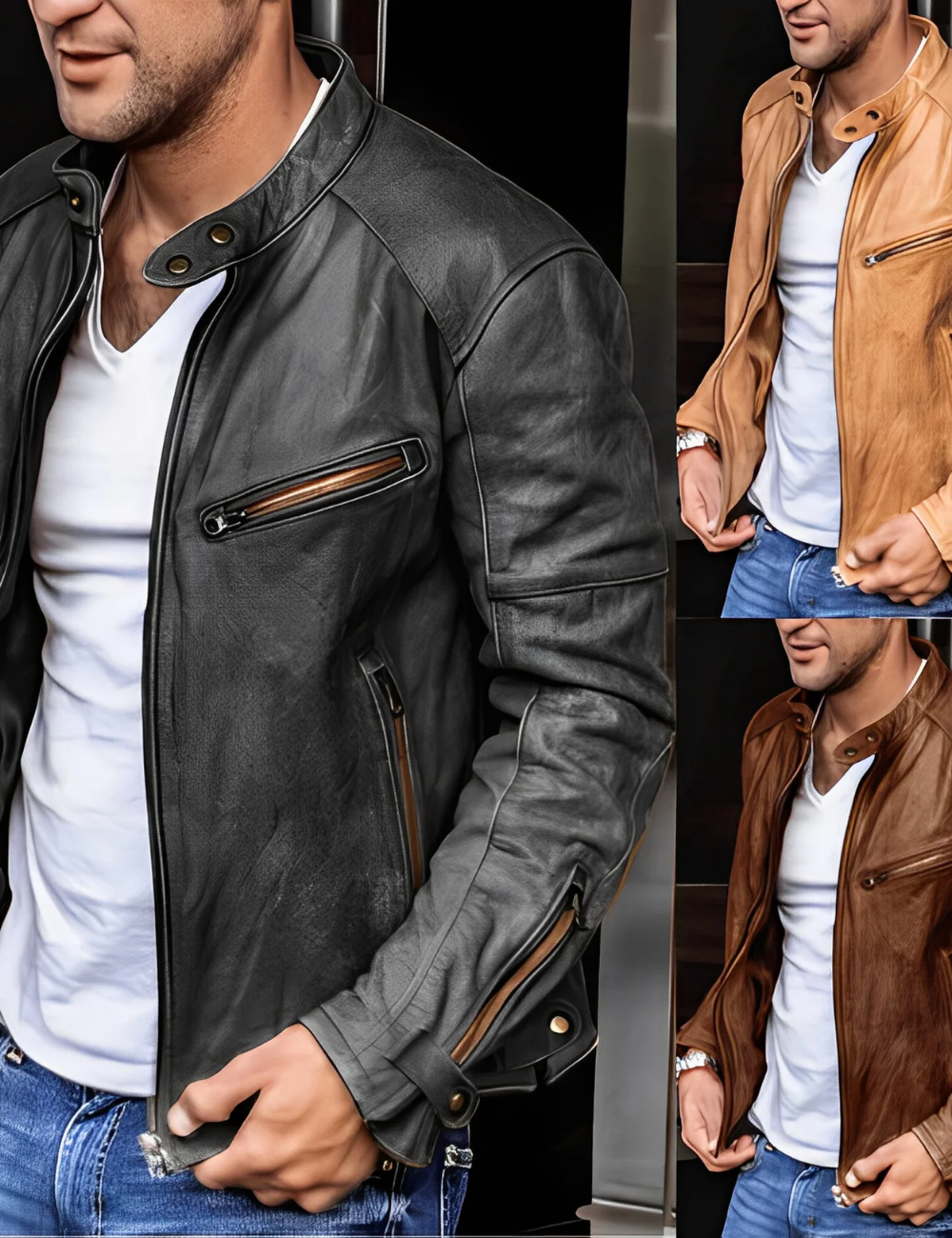 Gero | Herren Vintage Bikerjacke | Kurze Mantel