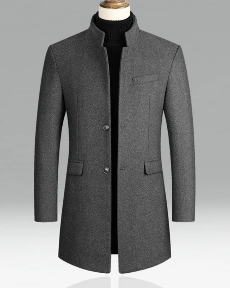 Frank | Herren Schwarz Trenchcoat | Lange Mantel