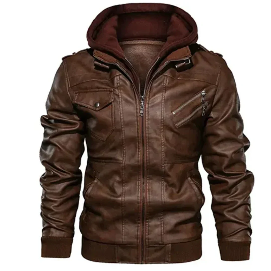 Auronio | Herren Warme Motorrad Herbst Jacke | Jahrgang