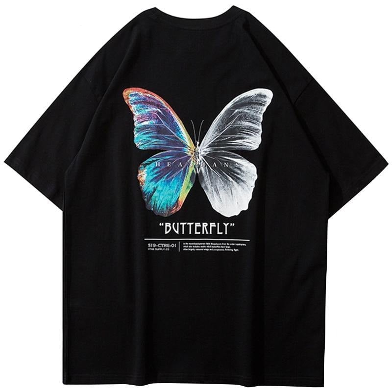 Herren T-Shirt mit Schmetterling-Print