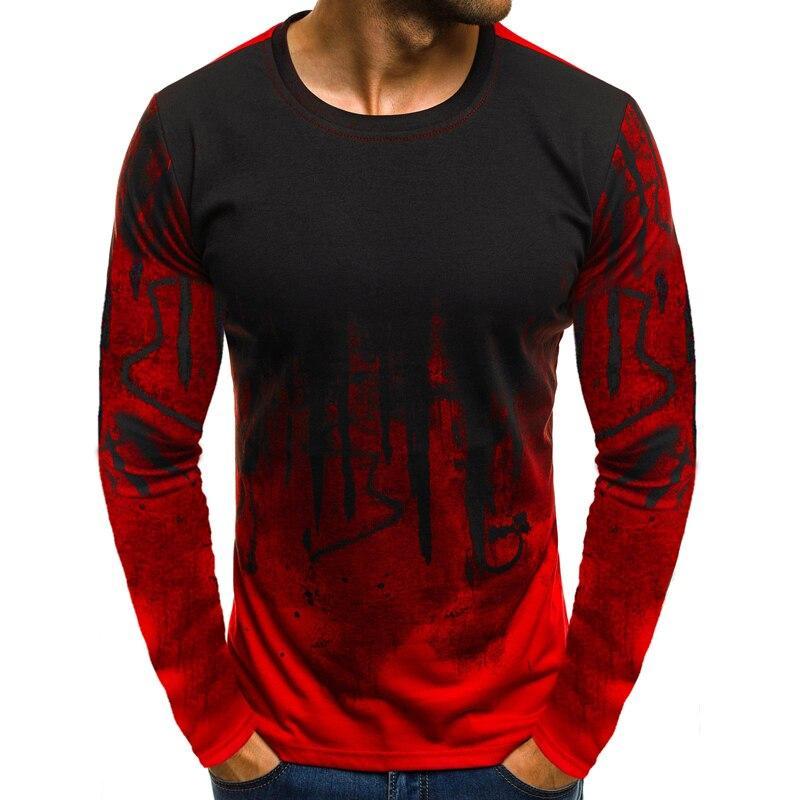 Herren-Langarm-T-Shirt im Ombre-Stil