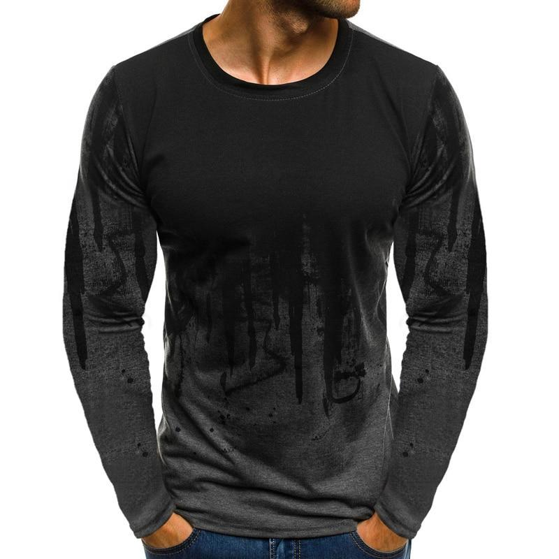 Herren-Langarm-T-Shirt im Ombre-Stil