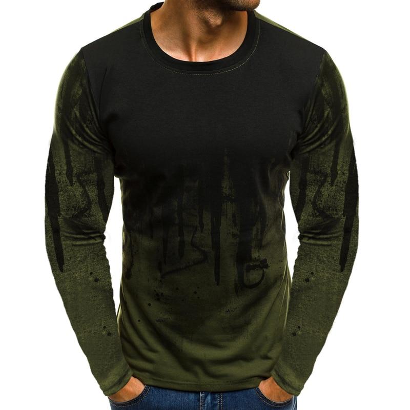 Herren-Langarm-T-Shirt im Ombre-Stil