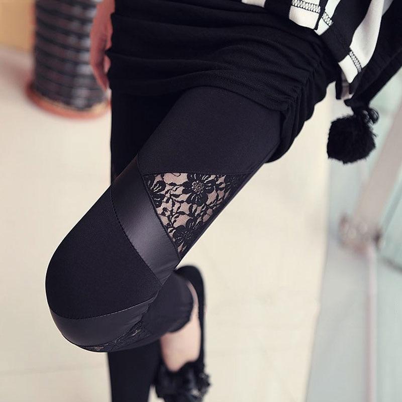 Leggings für Damen mit Spitzeneinsätzen