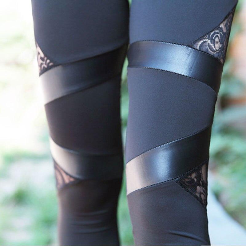 Leggings für Damen mit Spitzeneinsätzen