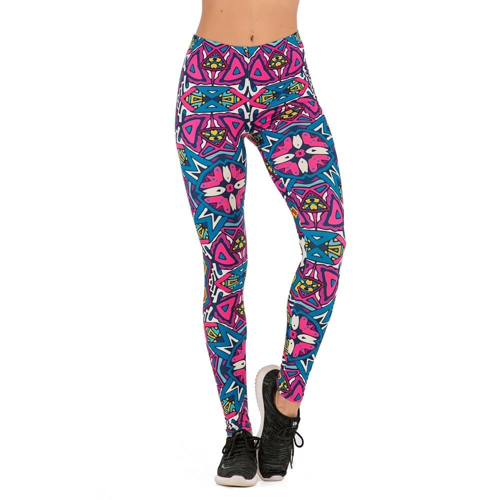 Bunt-gemusterte Leggings für Damen