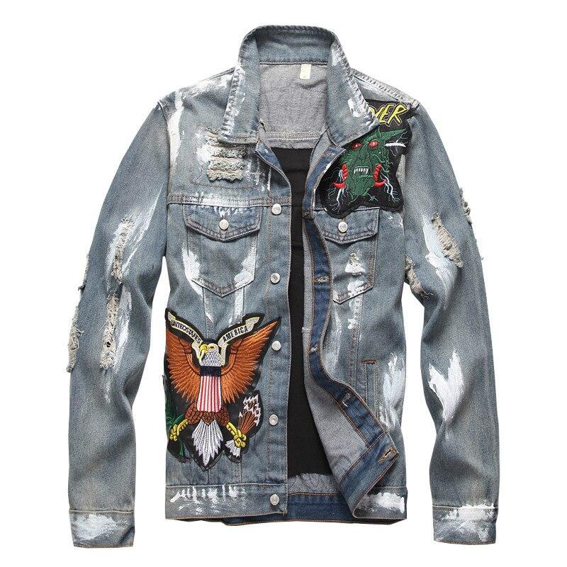 Herren Jeansjacke mit Patches