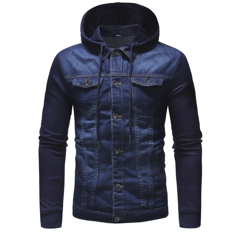 Herren-Jeansjacke aus kombinierten Materialien