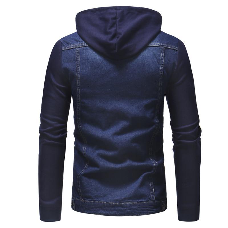 Herren-Jeansjacke aus kombinierten Materialien