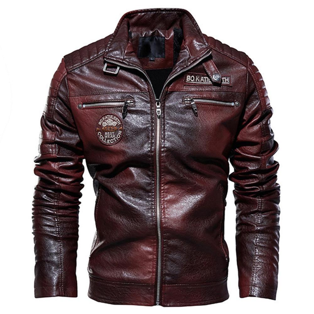 Herren Lederjacke mit Patches